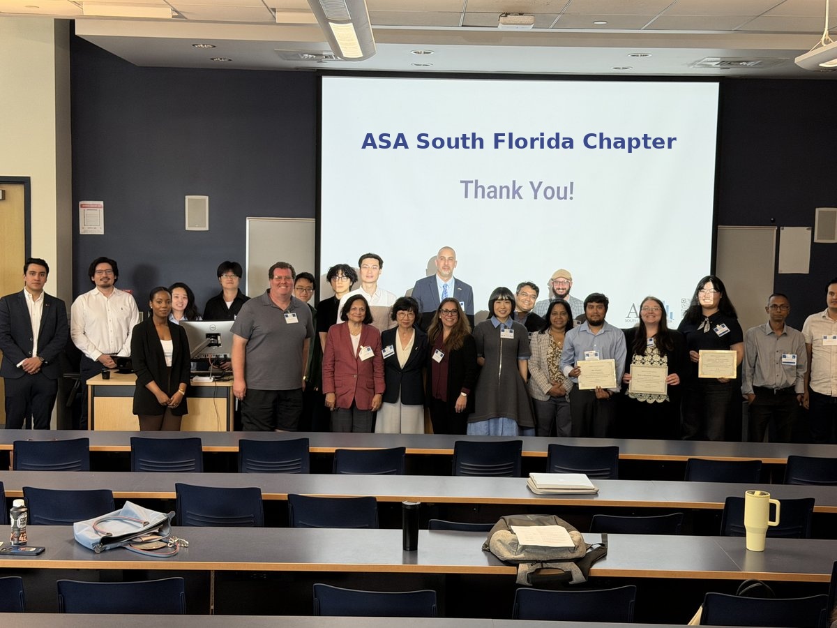 Award ceremony group photo at the 2026 ASA South Florida Student Data Challenge